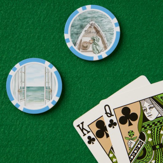 Ruhe Beruhigender Ozean Boot Pokerchips (Pokertisch (doppelt))