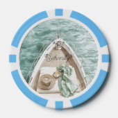 Ruhe Beruhigender Ozean Boot Pokerchips (Vorderseite)