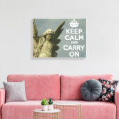 Ruhe bewahren und Angel tragen Leinwanddruck (Insitu (Wohnzimmer))