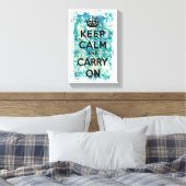 Ruhe bewahren und auf blauem Hintergrundbild trage Leinwanddruck (Insitu (Schlafzimmer))