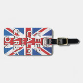 Ruhe bewahren und auf britischer Flagge fahren Gepäckanhänger (Vorderseite horizontal)
