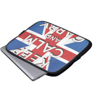 Ruhe bewahren und auf britischer Flagge fahren Laptopschutzhülle