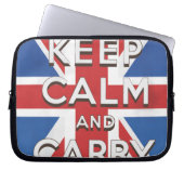 Ruhe bewahren und auf britischer Flagge fahren Laptopschutzhülle (Vorderseite)