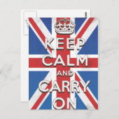 Ruhe bewahren und auf britischer Flagge fahren Postkarte (Vorne/Hinten)