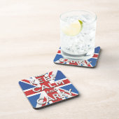 Ruhe bewahren und auf britischer Flagge fahren Untersetzer (Rechte Seite)