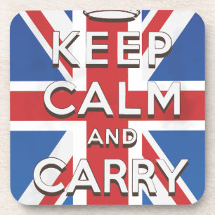 Ruhe bewahren und auf britischer Flagge fahren Untersetzer