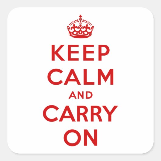 Ruhe bewahren und auf dem Aufkleber auf dem Platz  (Vorderseite)