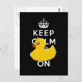 Ruhe bewahren und auf der Gummi Ducky Spaß Card tr Postkarte (Vorne/Hinten)