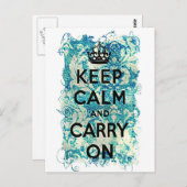 Ruhe bewahren und auf der Müllhalde auf dem Grunge Postkarte (Vorne/Hinten)