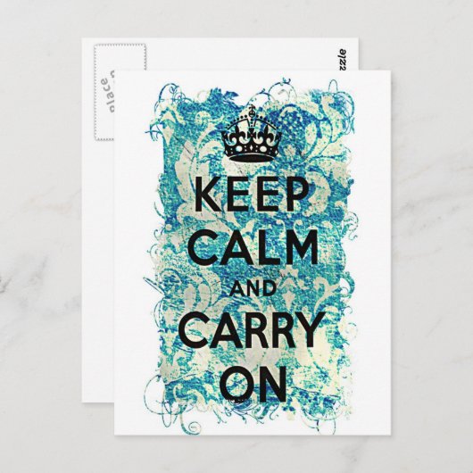 Ruhe bewahren und auf der Müllhalde auf dem Grunge Postkarte (Vorne/Hinten)