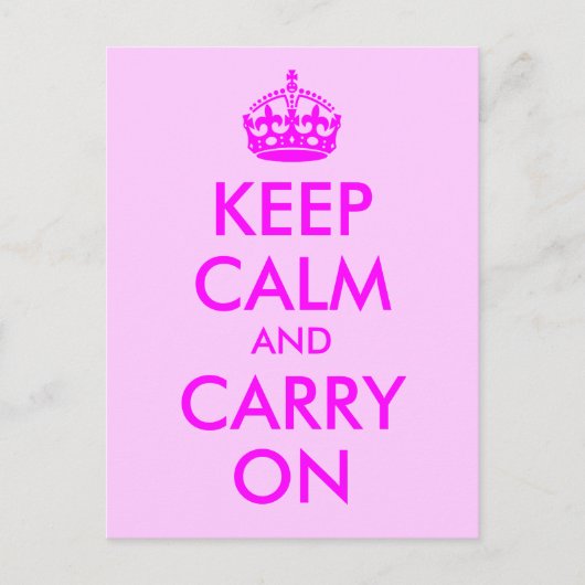 Ruhe bewahren und auf der Postkarte aufbewahren (Vorderseite)