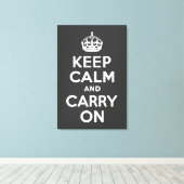 Ruhe bewahren und auf graue, ummantelte Canvas tra Leinwanddruck (Insitu (Holzboden))