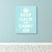 Ruhe bewahren und auf hellblau tragen leinwanddruck (Insitu (Holzboden))