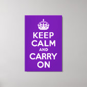 Ruhe bewahren und auf Lila ummantelten Leinwand tr (Vorderseite)