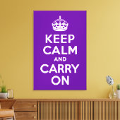 Ruhe bewahren und auf Lila ummantelten Leinwand tr (Insitu (Wohnzimmer))