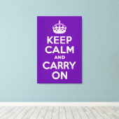 Ruhe bewahren und auf Lila ummantelten Leinwand tr (Insitu (Holzboden))