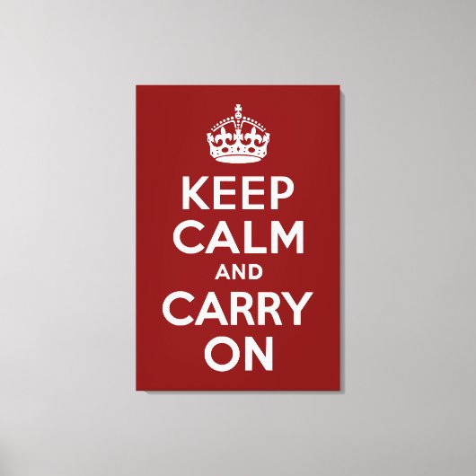 Ruhe bewahren und auf maroon gepanzerten Canvas tr Leinwanddruck (Vorderseite)