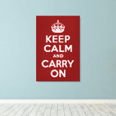 Ruhe bewahren und auf maroon gepanzerten Canvas tr Leinwanddruck (Insitu (Holzboden))