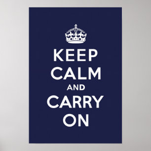 Ruhe bewahren und auf Phthalo Blue tragen Poster