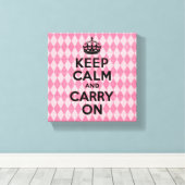 Ruhe bewahren und auf rosa Diamanten tragen Leinwanddruck (Insitu (Holzboden))