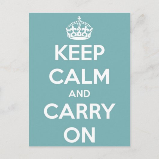 Ruhe bewahren und auf Sky Blue Postcard führen Postkarte (Vorderseite)