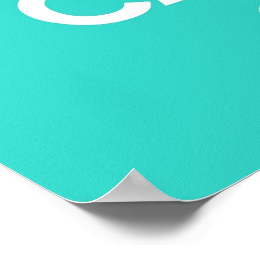 Ruhe bewahren und auf Türkis weiterführen Poster (Ecke)