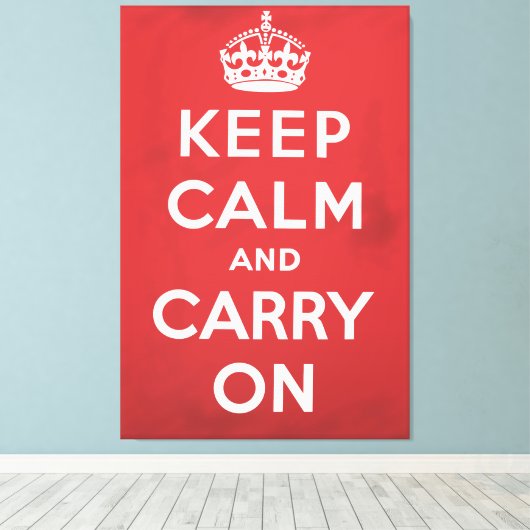 Ruhe bewahren und Cartoon tragen Leinwanddruck (Insitu (Holzboden))