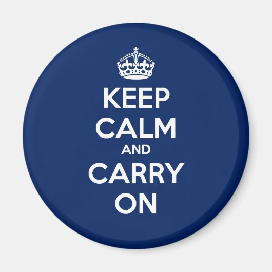 Ruhe bewahren und Circle Magnet tragen - dk blau (Vorne)