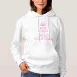 Ruhe bewahren und die eigene Kreation fortsetzen | Hoodie<br><div class="desc">Pink Keep Calm und Carry On erstellen Sie Ihren eigenen Text. Anpassbare Vorlage mit rosa Krone. Personalisieren Sie die Verwendung der Vorlagenfelder. Großartiges motivierend Geschenk. Viel Spaß beim Erstellen einer eigenen, einzigartigen Keep Calm und Carry On Version und geben Sie sie Ihrer Familie und Freunden. Ideal für Hochzeiten und Brautpartys,...</div>