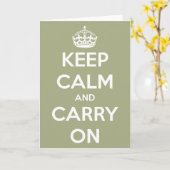 Ruhe bewahren und die Grünen Grußkarten auf Sage h Karte (Gelbe Blume)