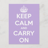 Ruhe bewahren und die Lavendel-Postkarte mitführen Postkarte (Vorderseite)