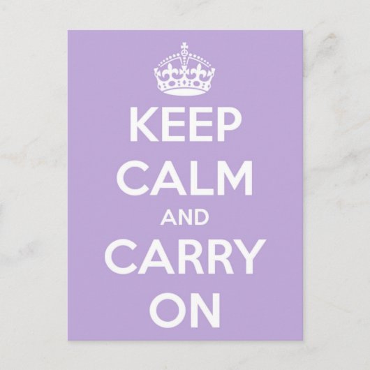 Ruhe bewahren und die Lavendel-Postkarte mitführen Postkarte (Vorderseite)