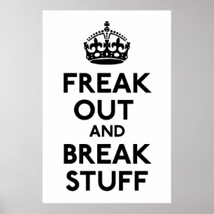 Ruhe bewahren und die Parody-Printwerbung fortsetz Poster