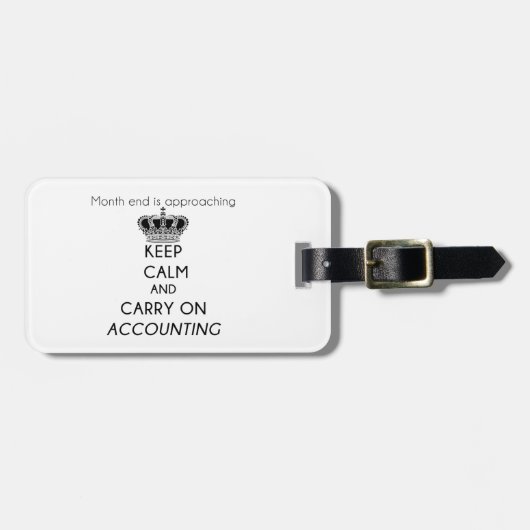 Ruhe bewahren und die Rechnungsführung übernehmen Gepäckanhänger (Vorderseite horizontal)