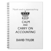 Ruhe bewahren und die Rechnungsführung übernehmen Notizblock (Vorderseite)