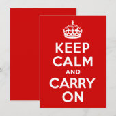 Ruhe bewahren und Einladungen durchführen (Vorne/Hinten)