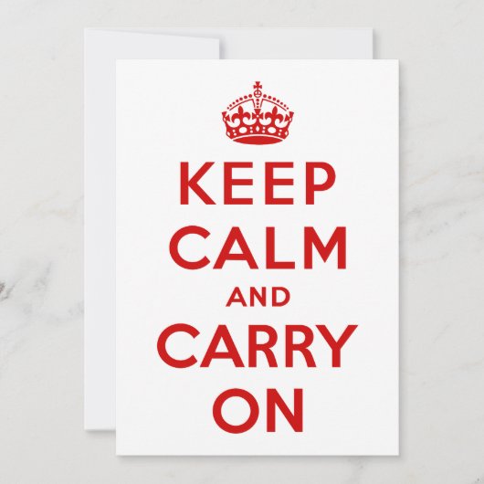 Ruhe bewahren und Einladungen durchführen (Vorderseite)