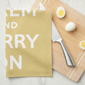 Ruhe bewahren und Gelb tragen Geschirrtuch (Viertel Falte)