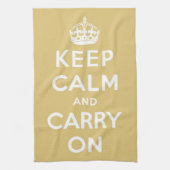 Ruhe bewahren und Gelb tragen Geschirrtuch (Vertikal)