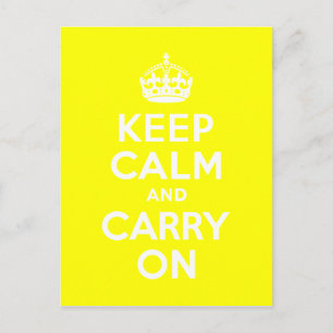Ruhe bewahren und Gelb tragen Postkarte
