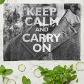 Ruhe bewahren und On-Winston Churchill tragen Geschirrtuch (Gefaltet)