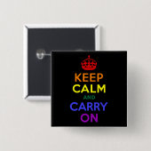 Ruhe bewahren und Regenbogen tragen Button (Vorne & Hinten)