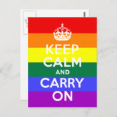 Ruhe bewahren und Regenbogen tragen Postkarte (Vorne/Hinten)