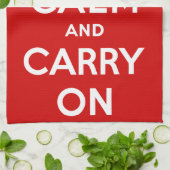 Ruhe bewahren und Rot tragen Handtuch (Gefaltet)