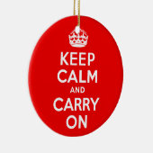 Ruhe bewahren und Rot tragen Keramikornament (Rechts)