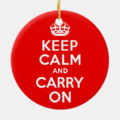 Ruhe bewahren und Rot tragen Keramikornament (Hinten)