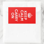 Ruhe bewahren und Rot tragen Rechteckiger Aufkleber (Tasche)