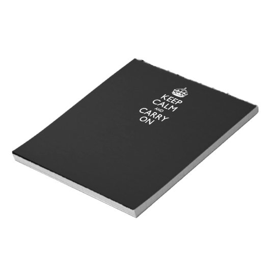 Ruhe bewahren und schwarz tragen notizblock (Rotiert)