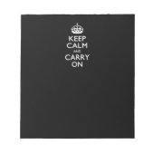 Ruhe bewahren und schwarz tragen notizblock (Vorderseite)