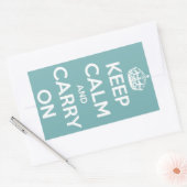 Ruhe bewahren und Sky Blue Sticker tragen (Umschlag)